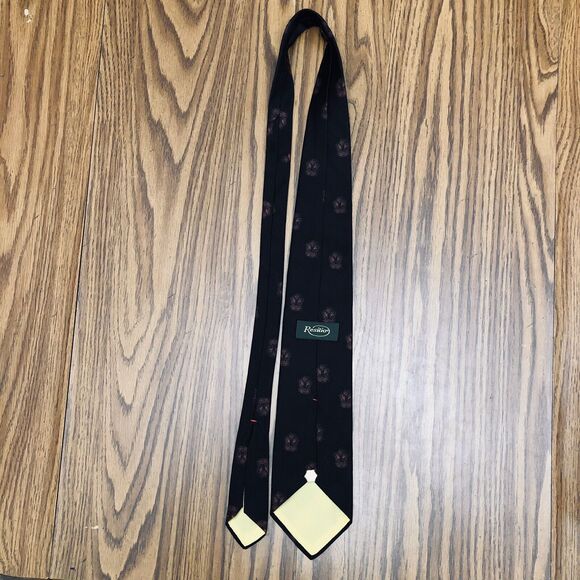 Resilio VTG MENS Black TIE NECKTIE Red Lion’s Head 4”X 54.25 70’s-80’s Weighted - Picture 4 of 9